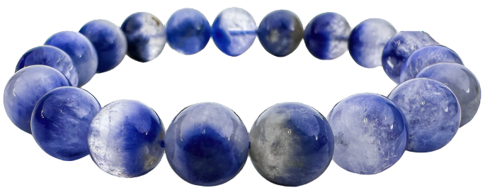 Dumortierite In Quartz / Blue Rutilated Quartz 11.5mm Smooth Round Stretchy Cord Bracelet (J298)