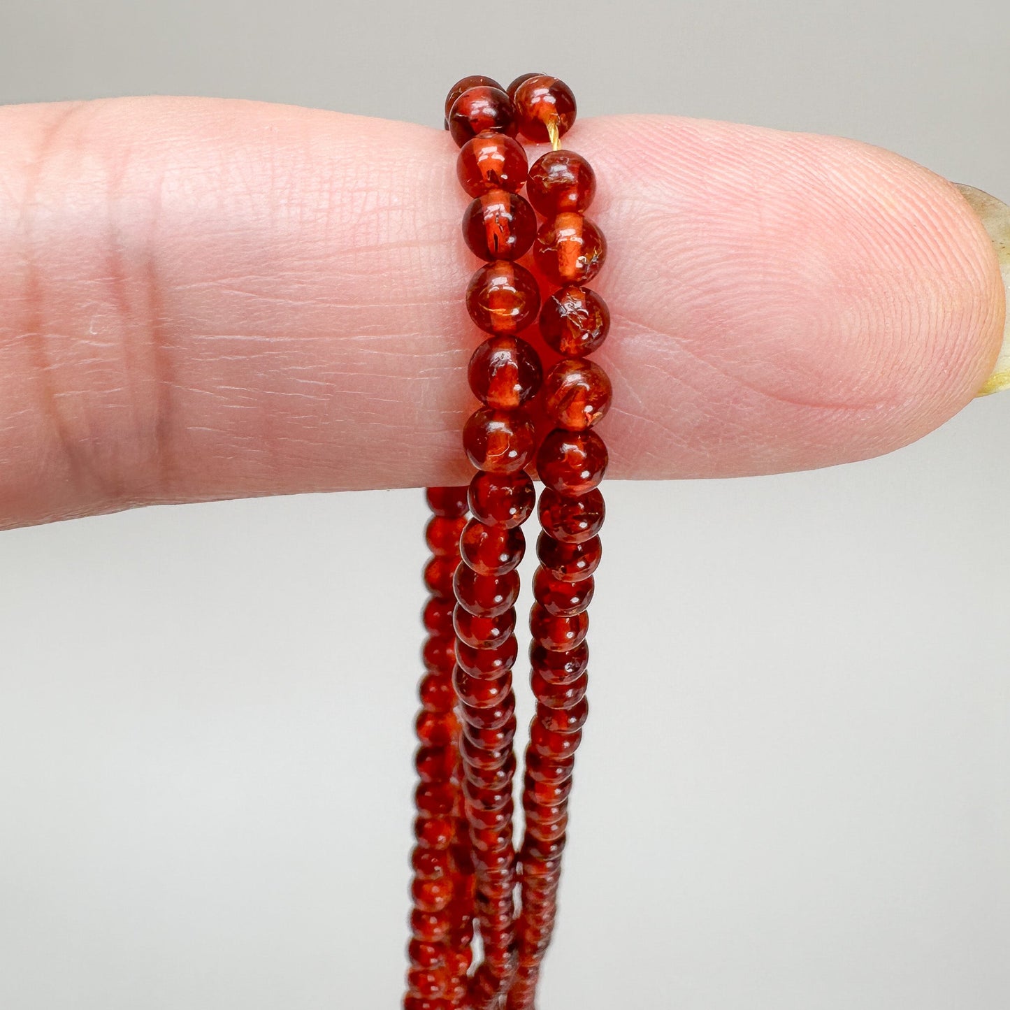 Amber 3mm Smooth Round Bead - 16" Strand (GEM2240)