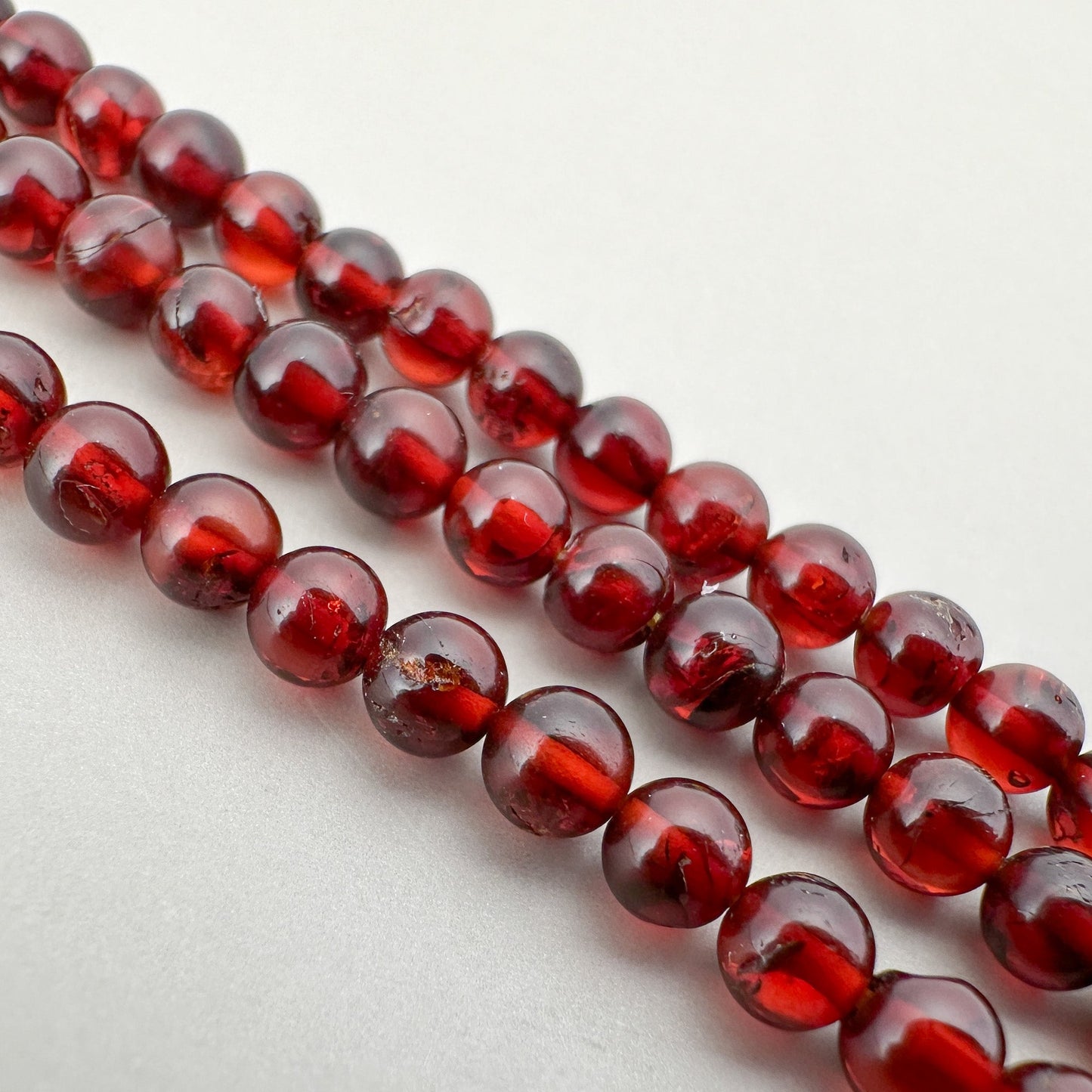 Amber 4mm Smooth Round Bead - (2 Lengths) (GEM2238)