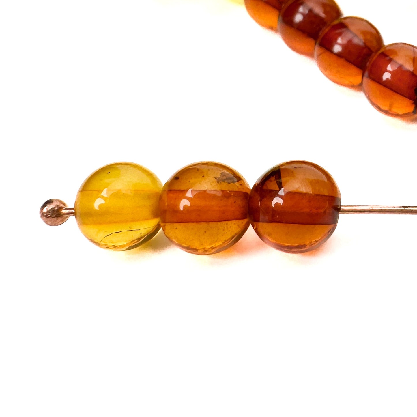 Amber 5mm Smooth Round Bead Mix - 3 pcs. (MIX131)