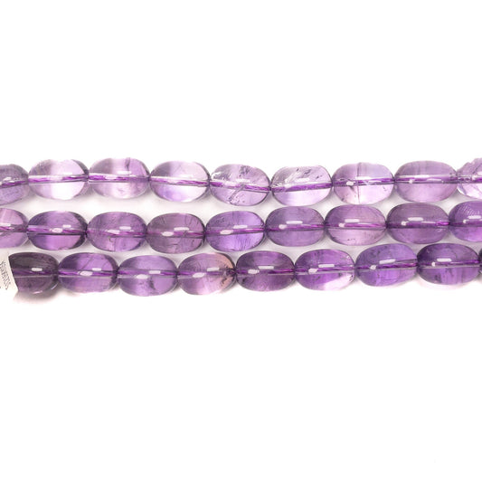 Amethyst 10x14mm Smooth Oval Bead - 7.5" Strand