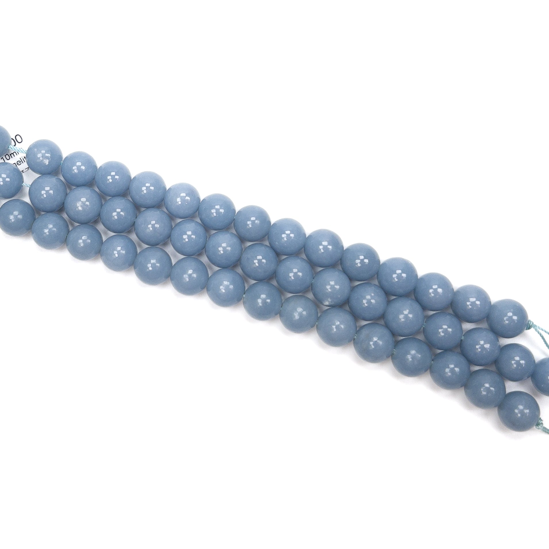 Angelite 10mm Round Bead - 7.5" Strand