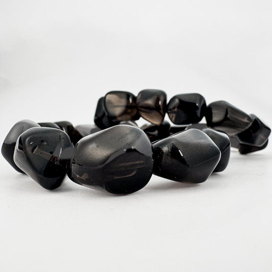 Apache Tears Large Smooth Nugget Bead - 2 pcs. (P3283)