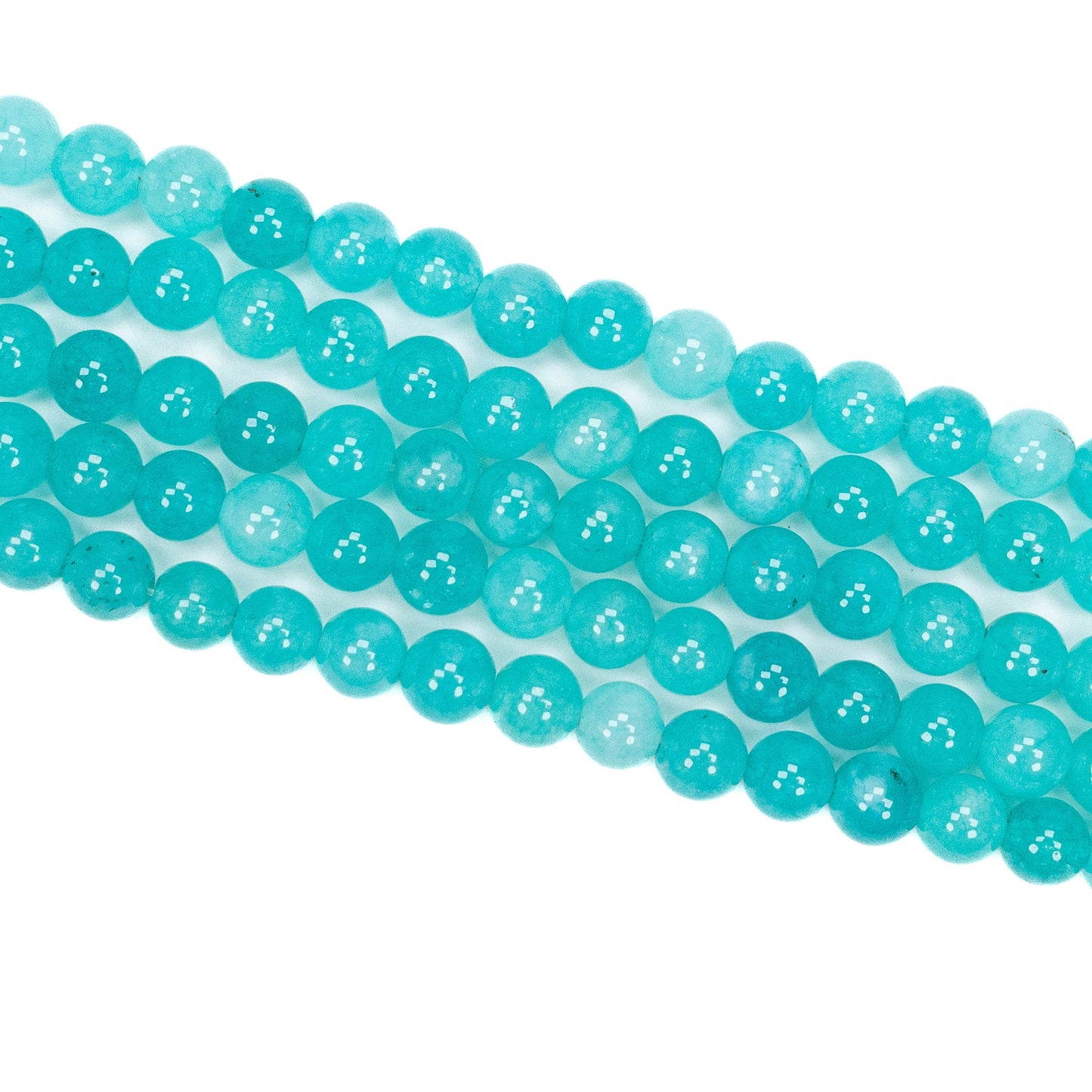 Aqua Stone 8mm Round Bead - 7.5" Strand