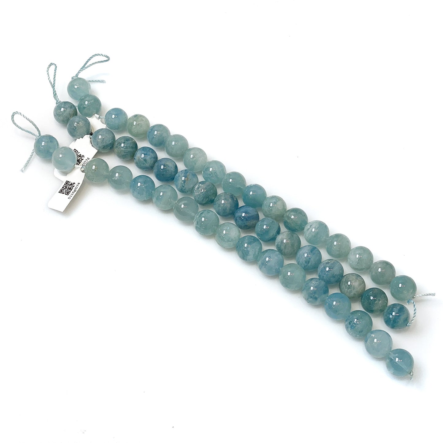 Aquamarine 12mm Smooth Round Bead - 8" Strand