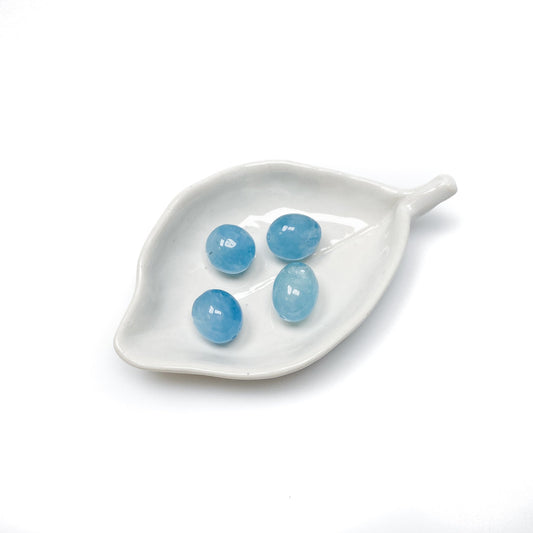 Aquamarine 13mm~14mm Smooth Tumbled Bead - 1pc.