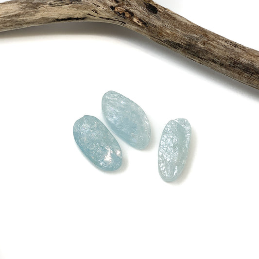 Aquamarine ~18x35mm Oblong Slice Bead - 1pc.