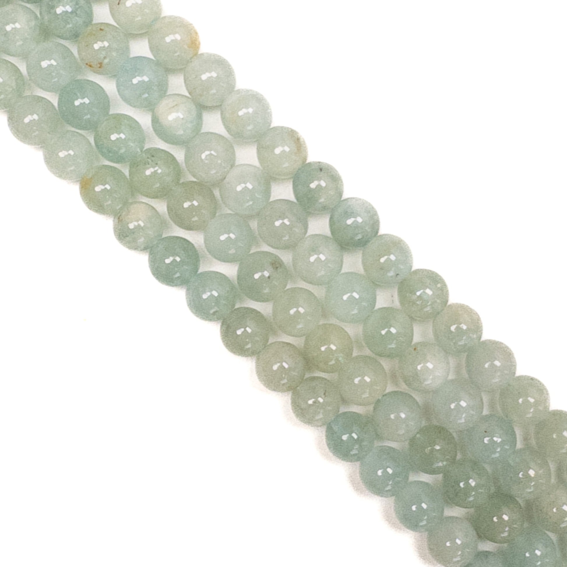 Aquamarine 7.5mm Smooth Round Bead - 8" Strand-The Bead Gallery Honolulu