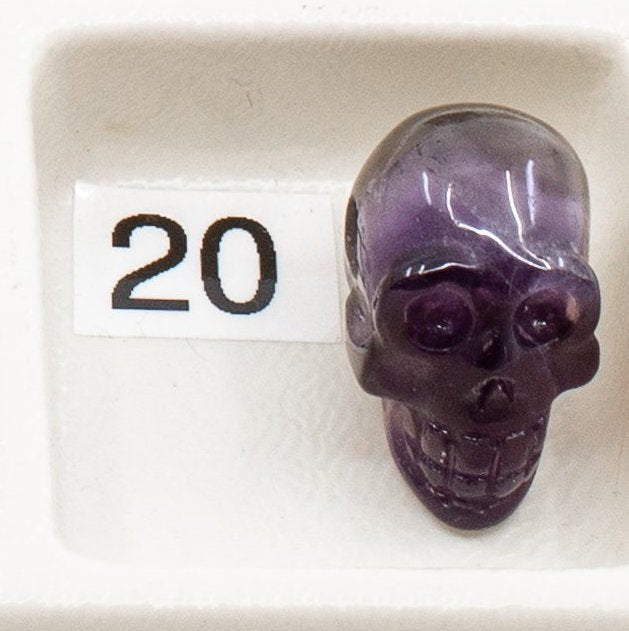 Assorted Stone Carved Skull Bead (11 Stones Available) - 1 pc.