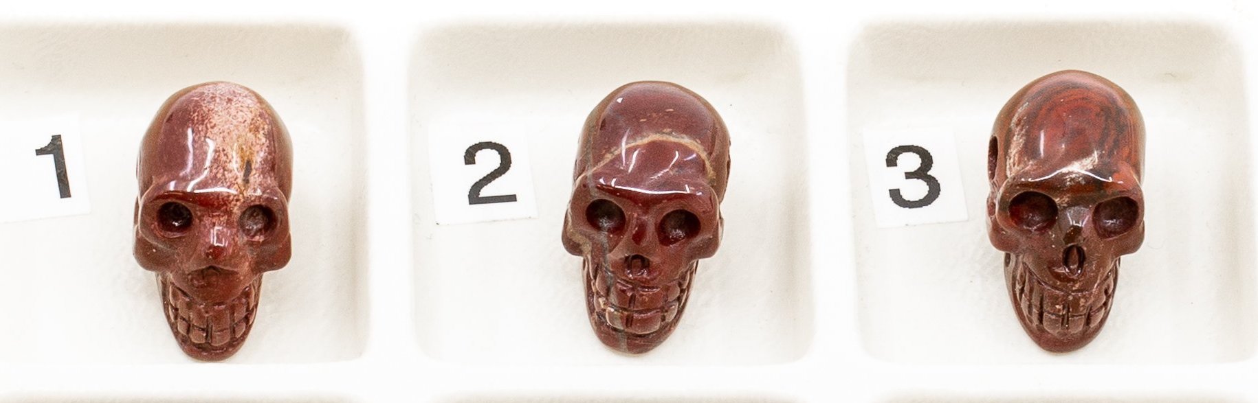 Assorted Stone Carved Skull Bead (11 Stones Available) - 1 pc.