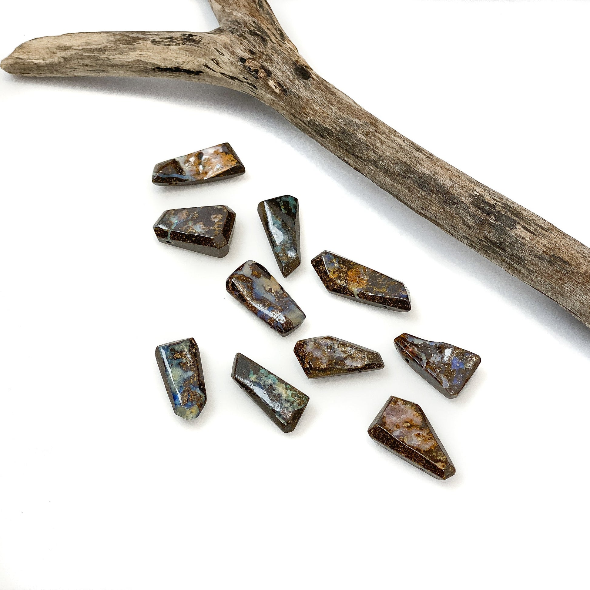 Australian Boulder Opal (Size Varies) Chunky Slab Pendant Bead - 1pc.