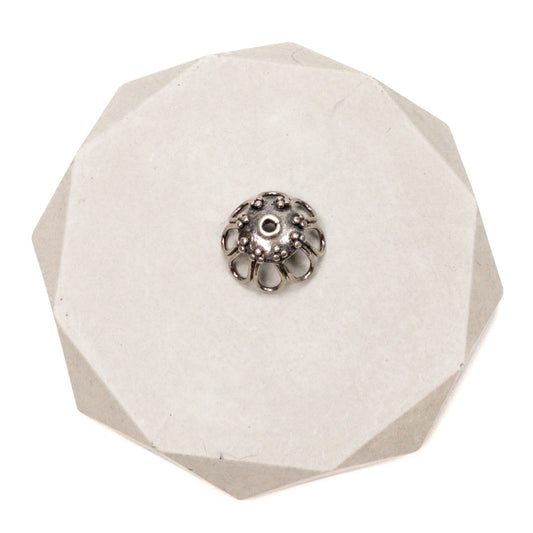 Bead Cap 14.75mm Chrysanthemum (Sterling Silver) - 1 pc.-The Bead Gallery Honolulu