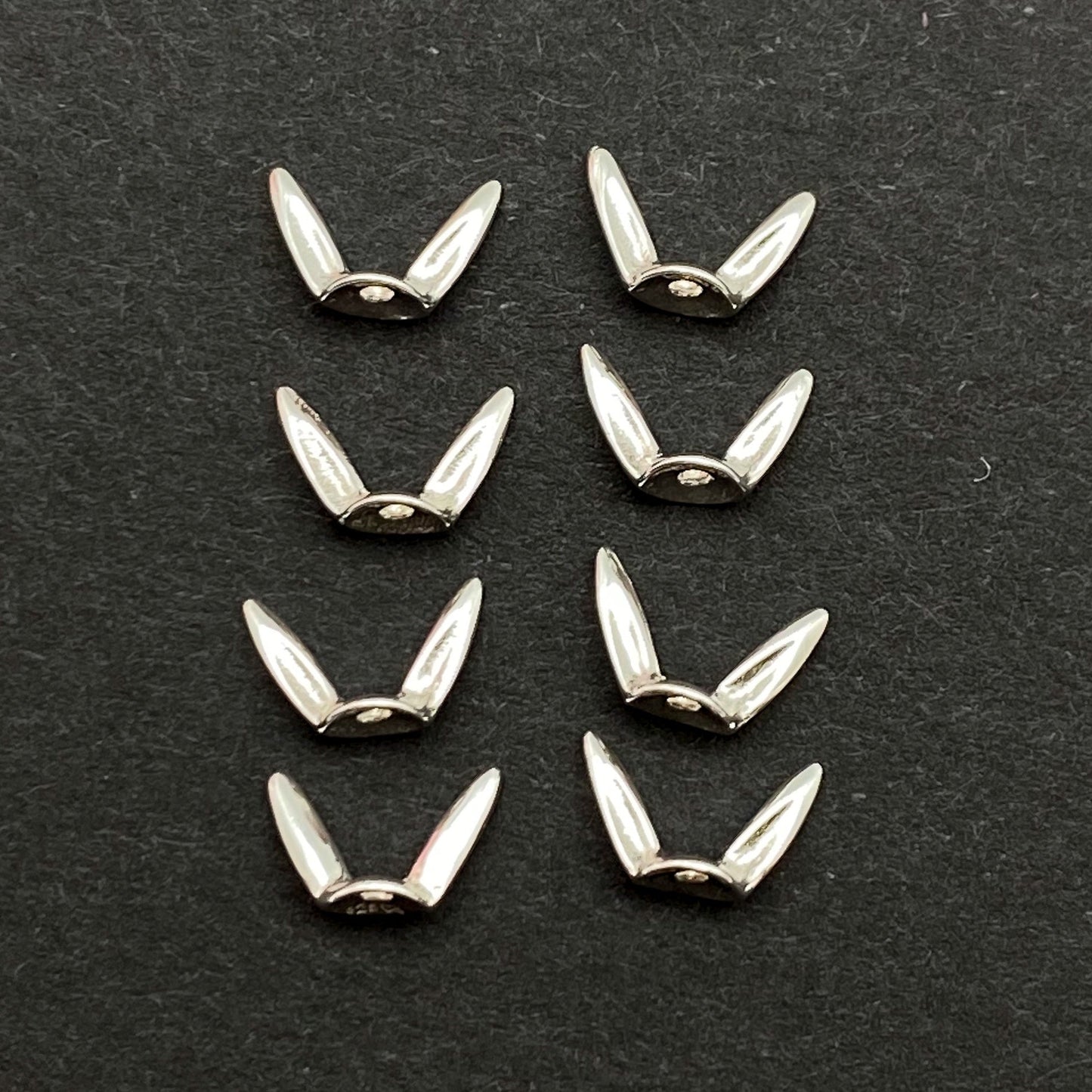 Bunny Ears Bead Cap (2 Metal Options) - 2 pcs.