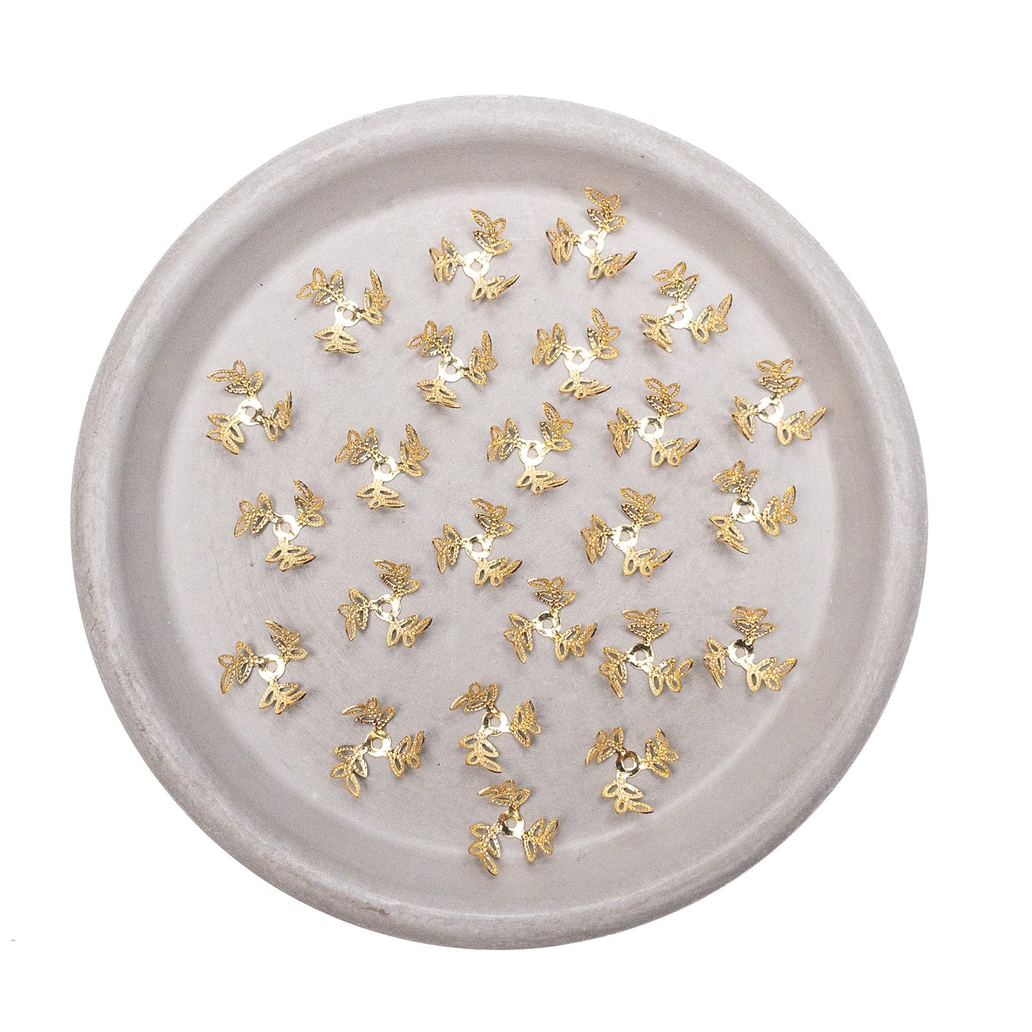 Cypress Wreath Bead Cap (Gold Plated Brass) - 24 pcs.