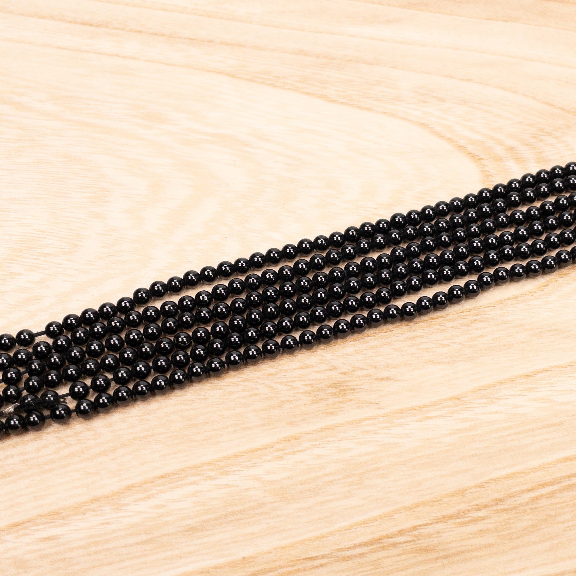 Black Spinel 3mm Smooth Round Bead - 6.75" Strand