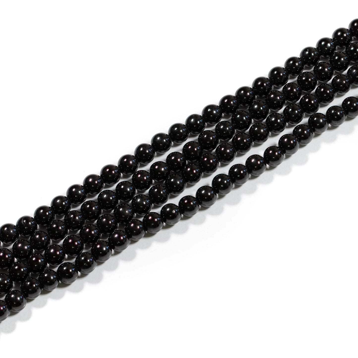 Black Spinel 4mm Smooth Round Bead - 7" Strand