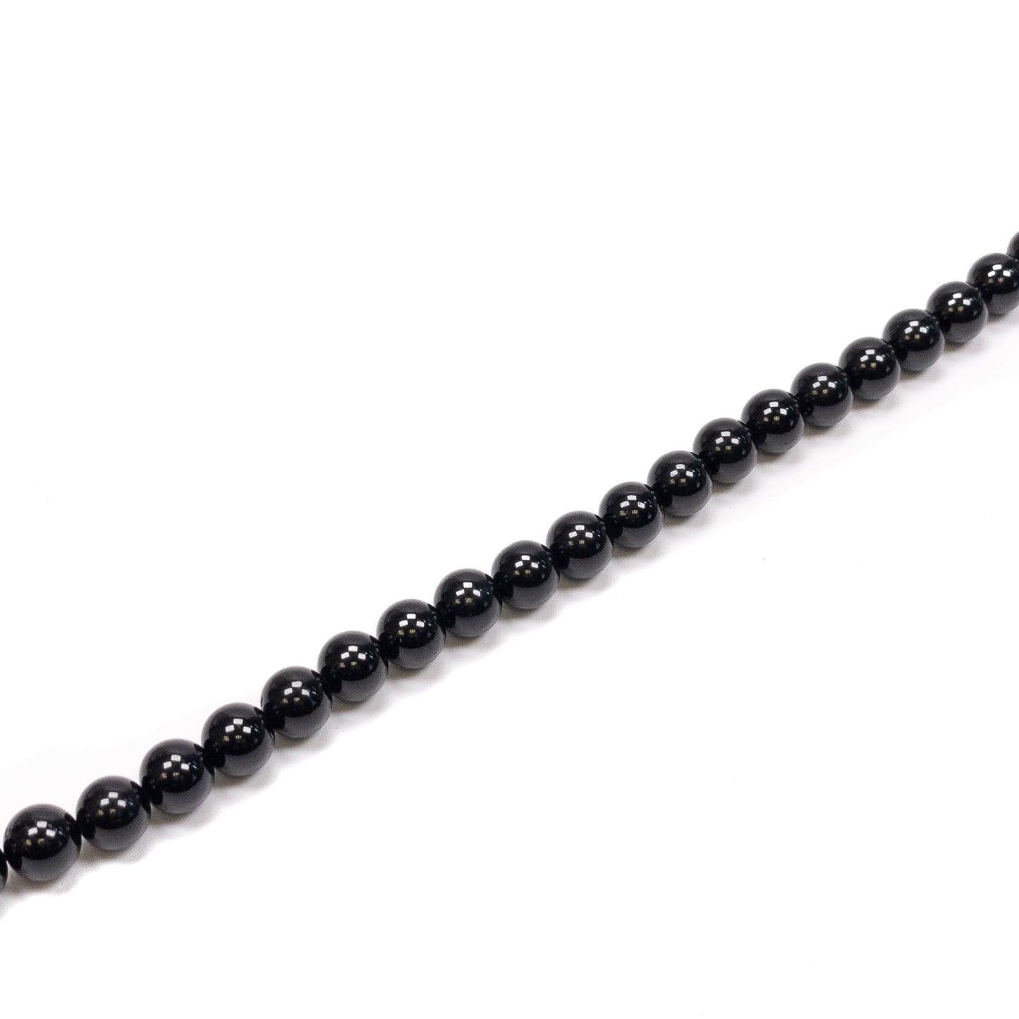 Black Tourmaline 8mm Round Bead - 7.25" Strand