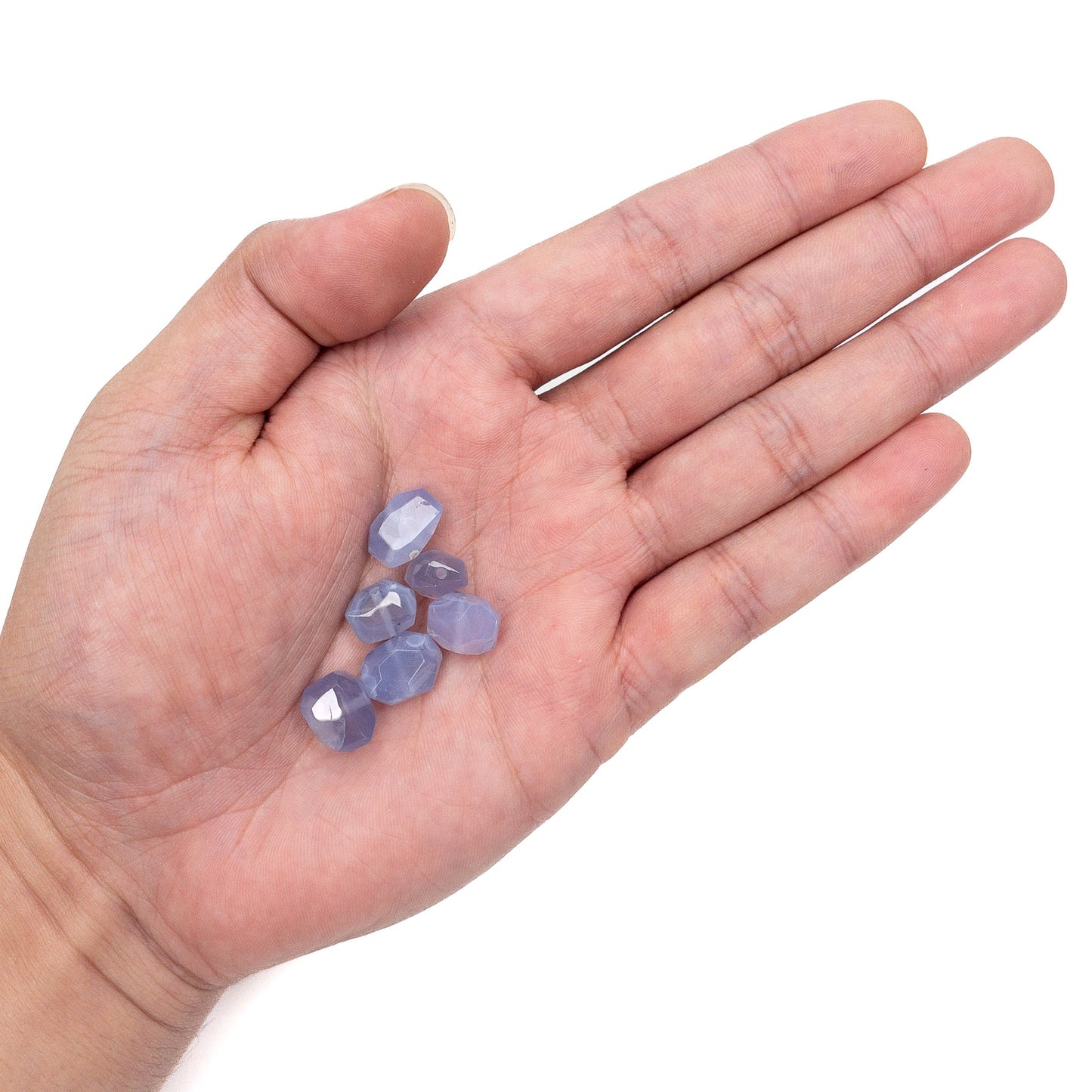 Blue Chalcedony 12-14mm Freeform Faceted Nugget Bead - 1 pc.