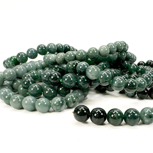 Blue Jade 8mm Smooth Round Bead Stretchy Bracelet (3 Colors) - 1 pc. (J202)