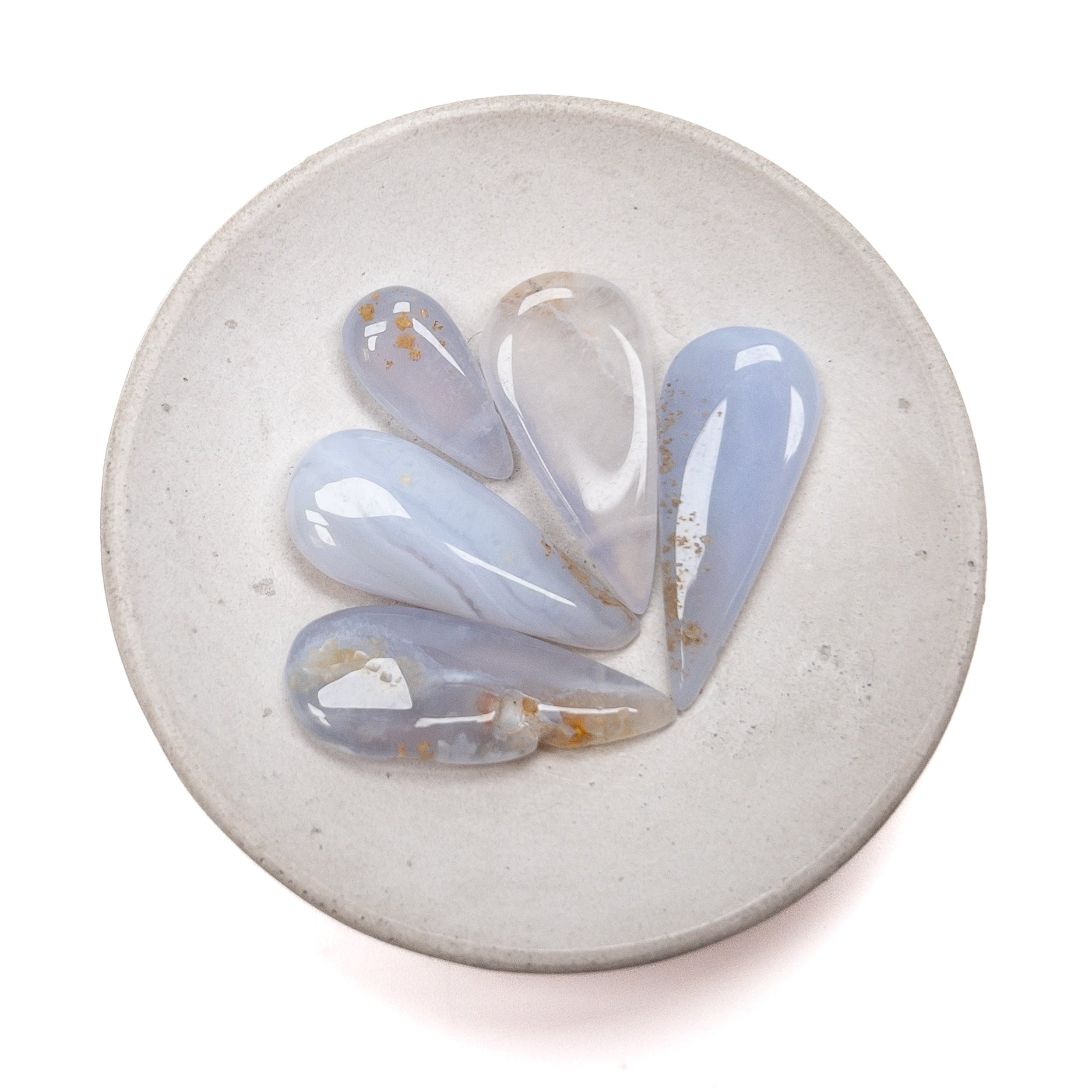 Blue Lace Agate Smooth Flat Tip-Drilled Drop Bead (Available in 2 Sizes) - 1 pc.