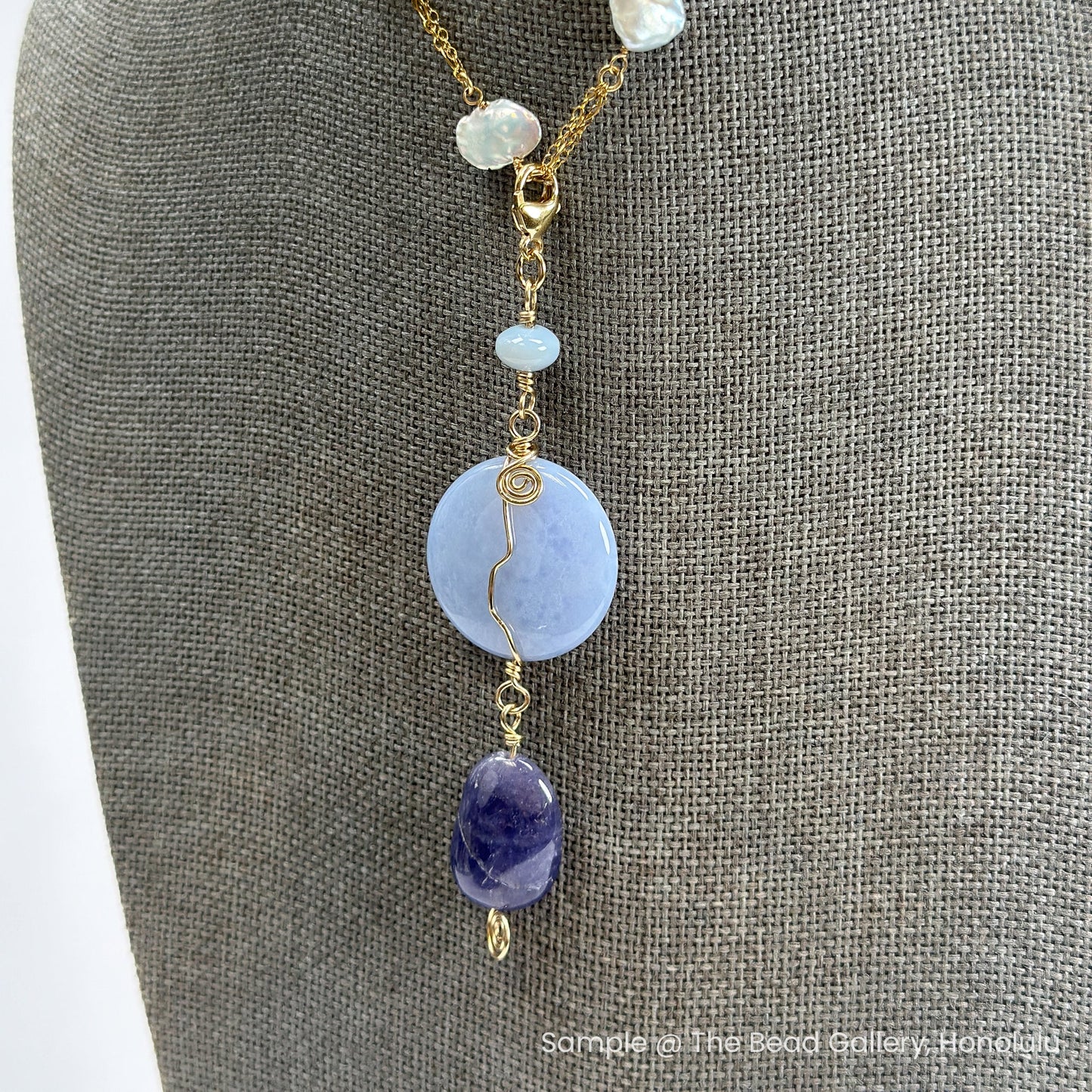 Blue Opal, Blue Chalcedony, and Tanzanite Mala Bead Mix - 3 pcs. (MIX098)