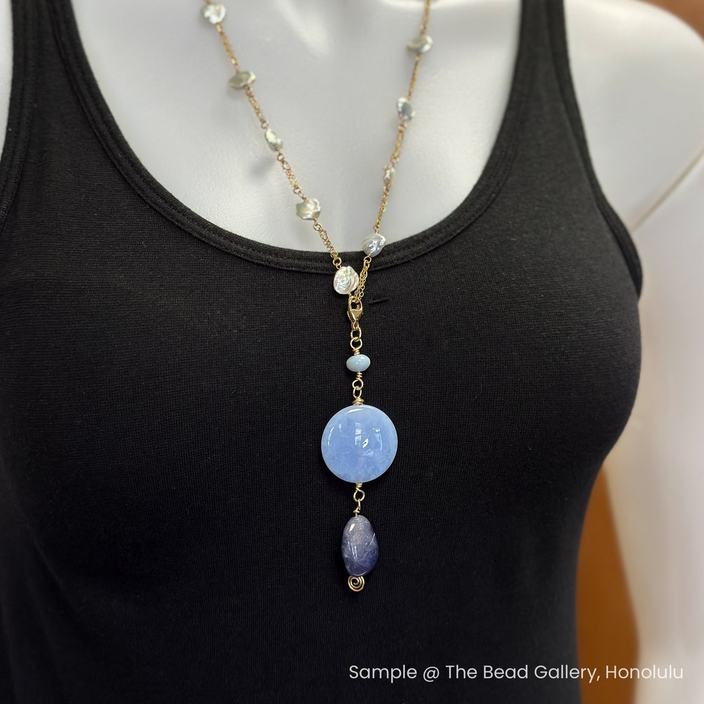 Blue Opal, Blue Chalcedony, and Tanzanite Mala Bead Mix - 3 pcs. (MIX098)