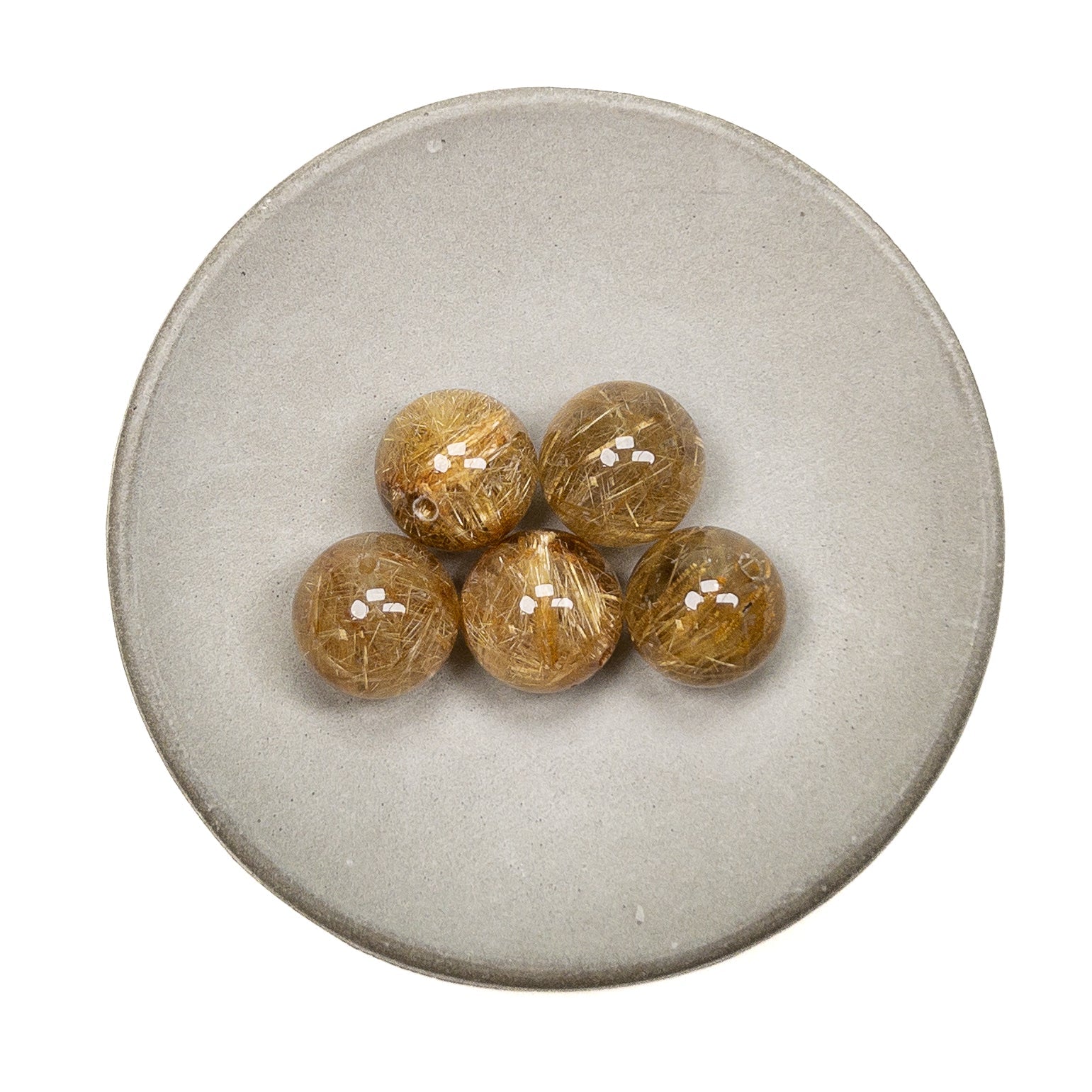 Brazilian Golden Rutilated Quartz 11.5mm Smooth Round Bead - 1 pc.