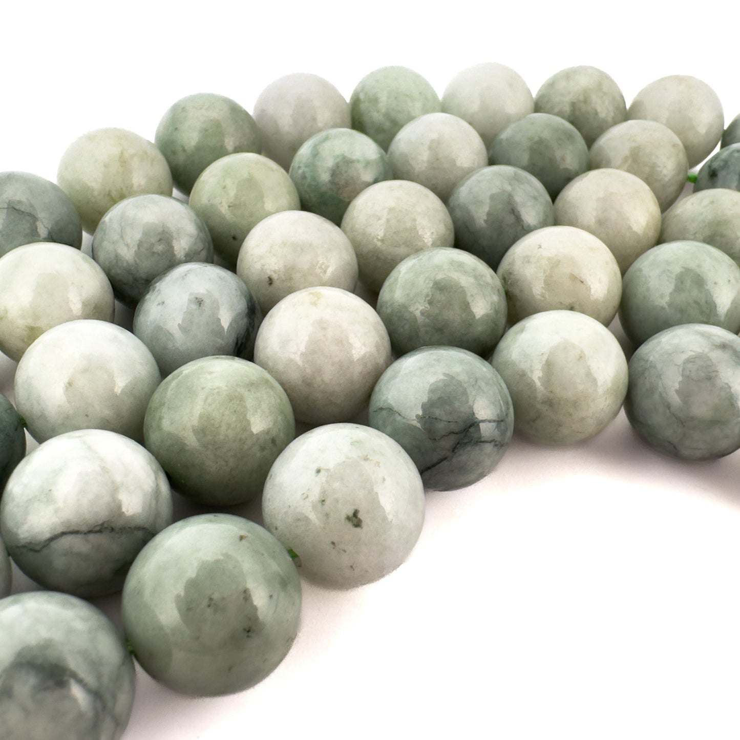 Burmese Jade 14mm Smooth Round Bead - 7.75" Strand (GEM251)