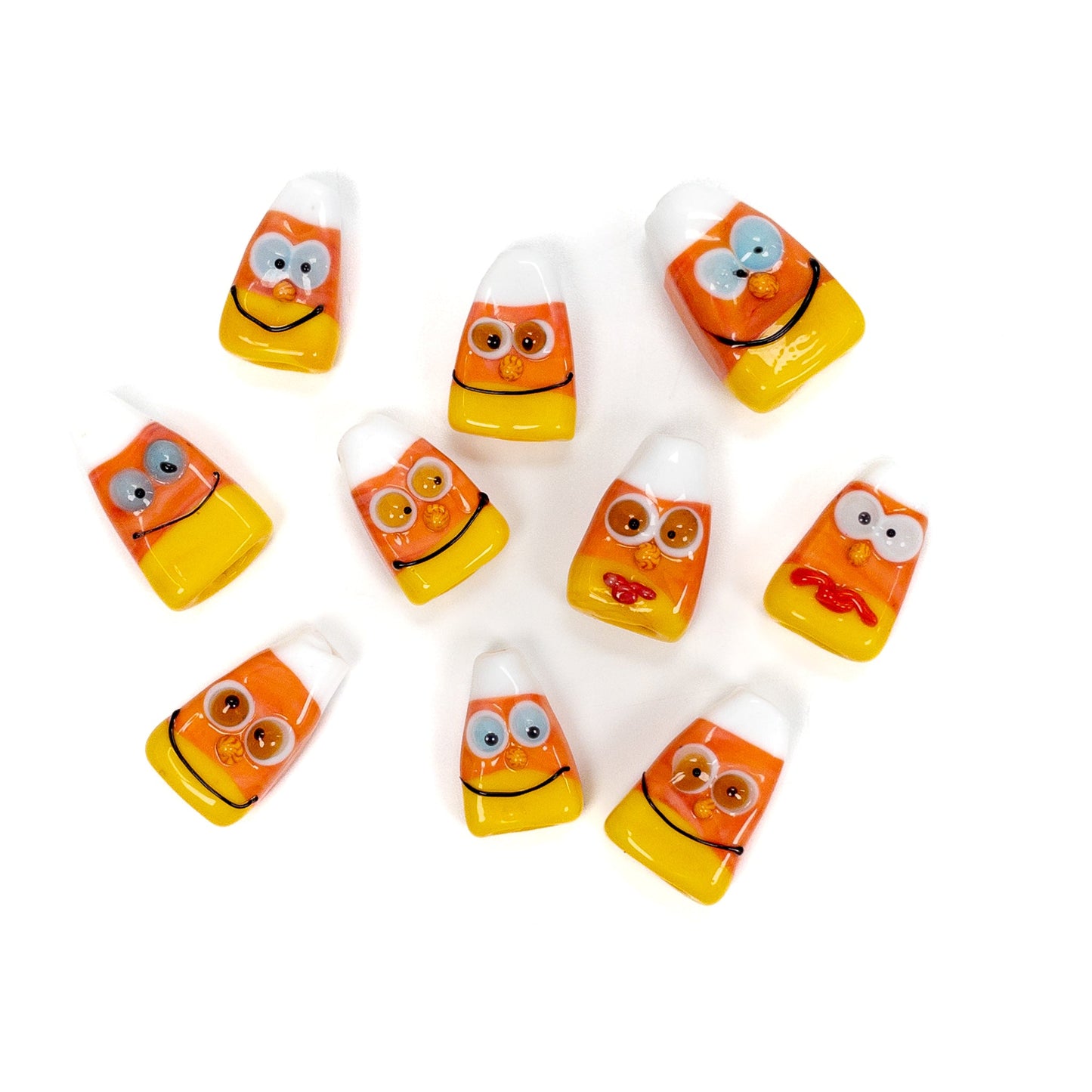 NEW: Calvin Orr Handmade Glass Goofy Candy Corn Beads!