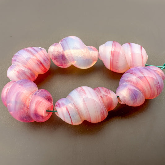 Candy Swirl Handcrafted Vintage Japanese Glass Bead - 6 pcs. (Z1024)