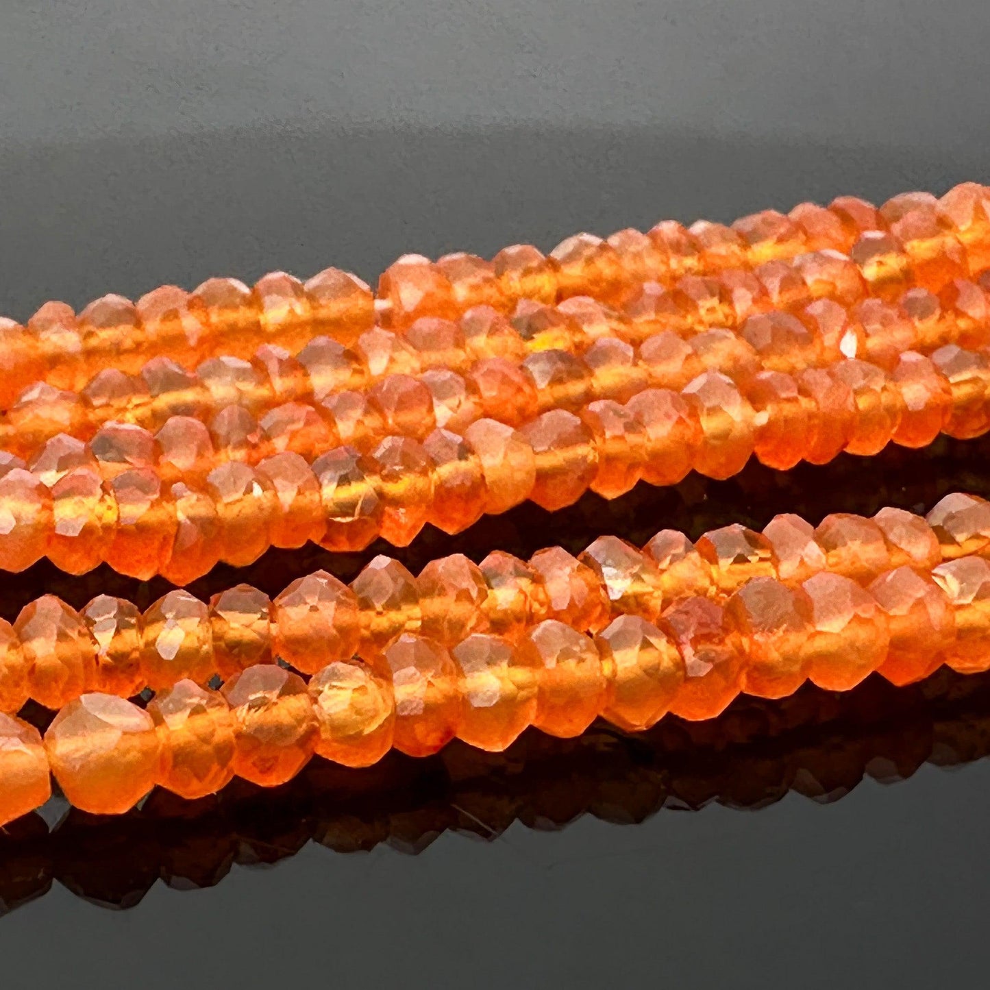 Carnelian 3.5mm Faceted Rondelle Bead - 7" Strand (GEM440)