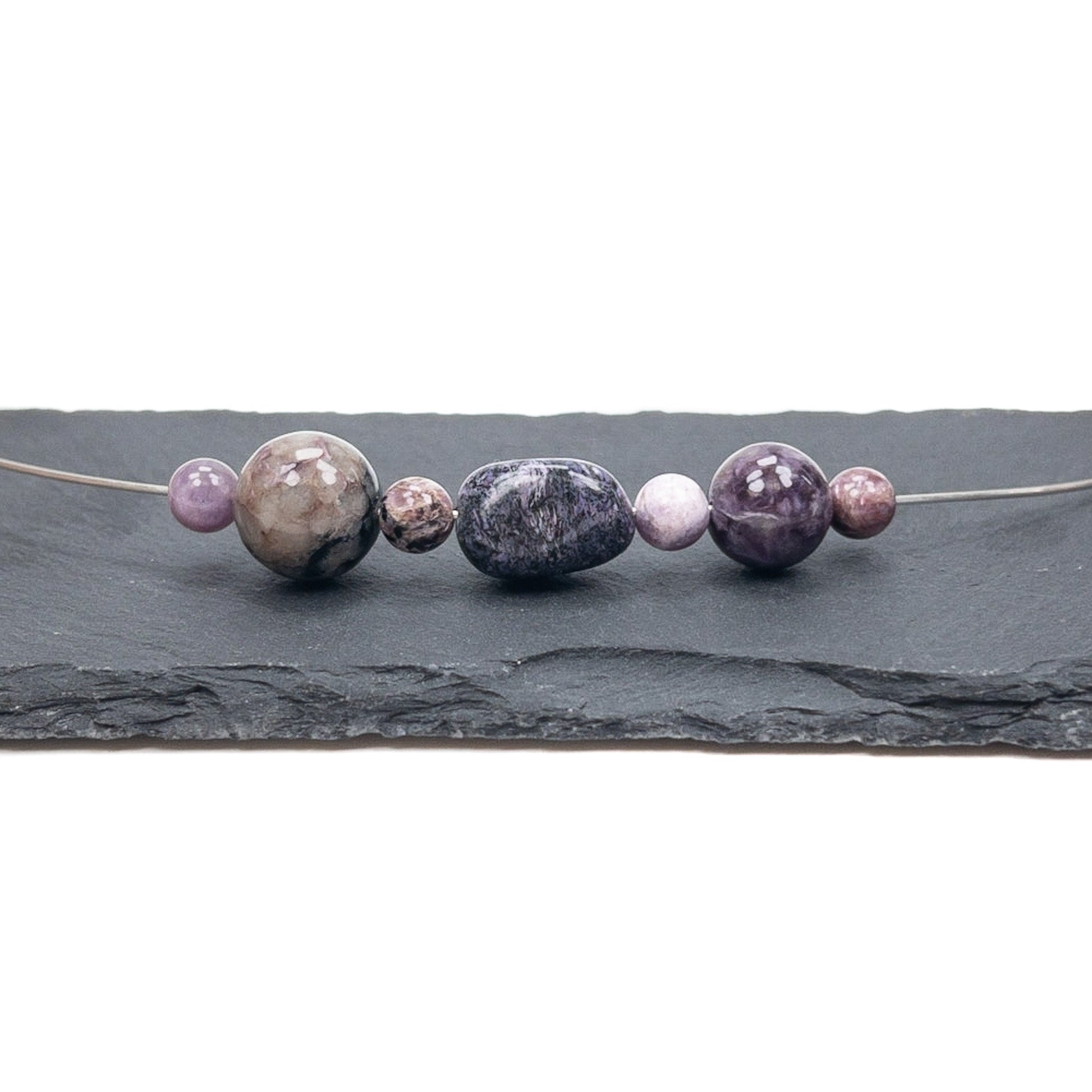 Charoite Chunky Bead Mix - 7 pc.