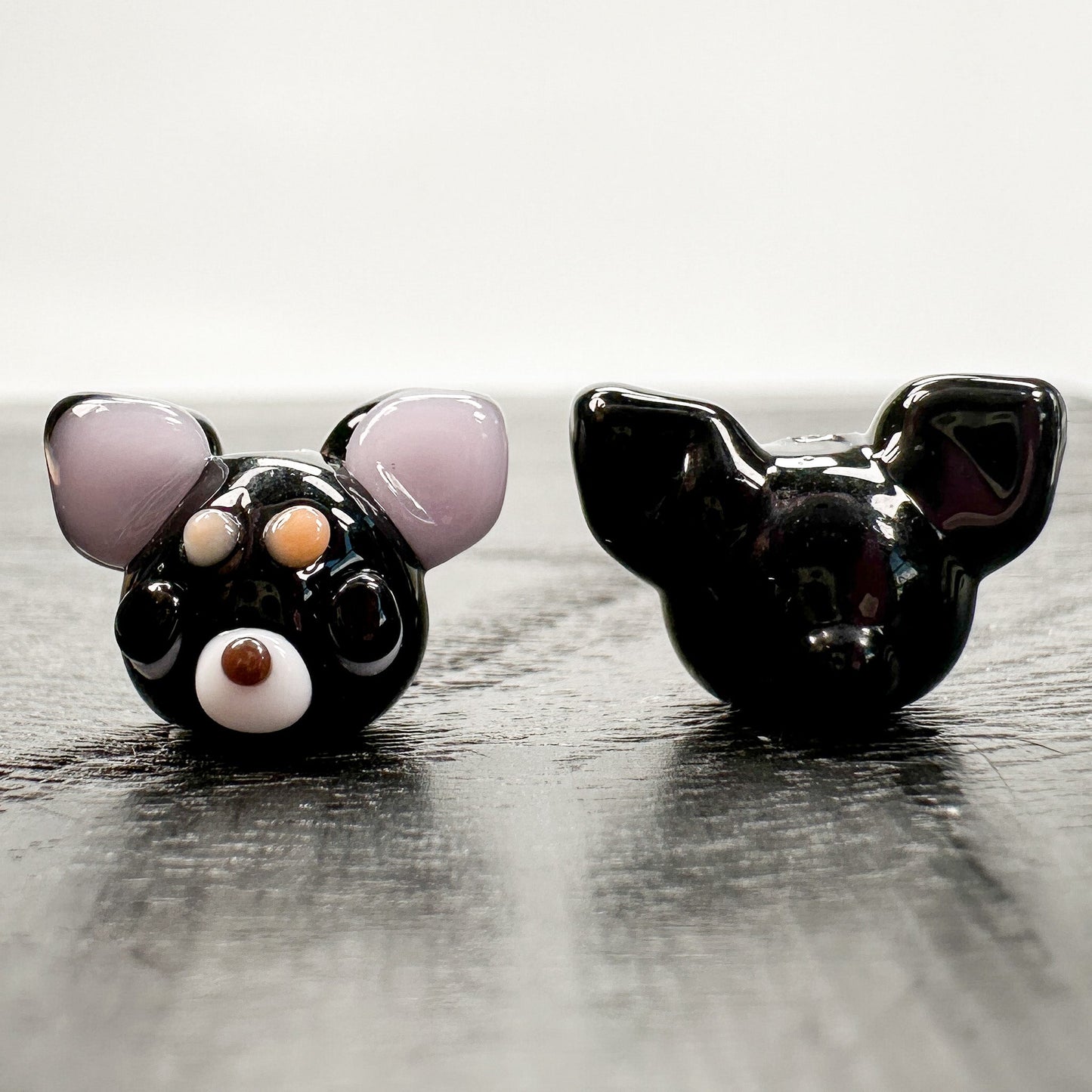 Chibi Handmade Glass Beads - Chihuahua Dog Black-The Bead Gallery Honolulu