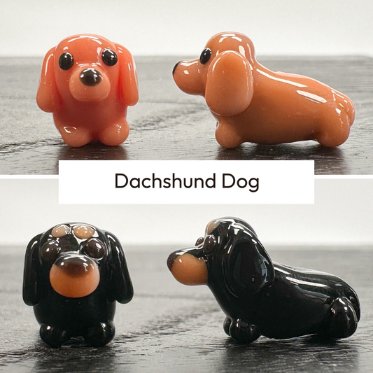 Chibi Handmade Glass Beads - Dachshund Dog Body (2 Colors) (LB051)