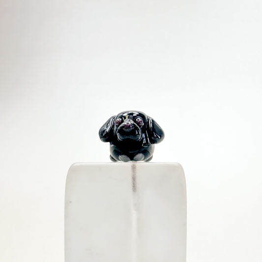 Chibi Handmade Glass Beads - Labrador Retriever Dog Black-The Bead Gallery Honolulu