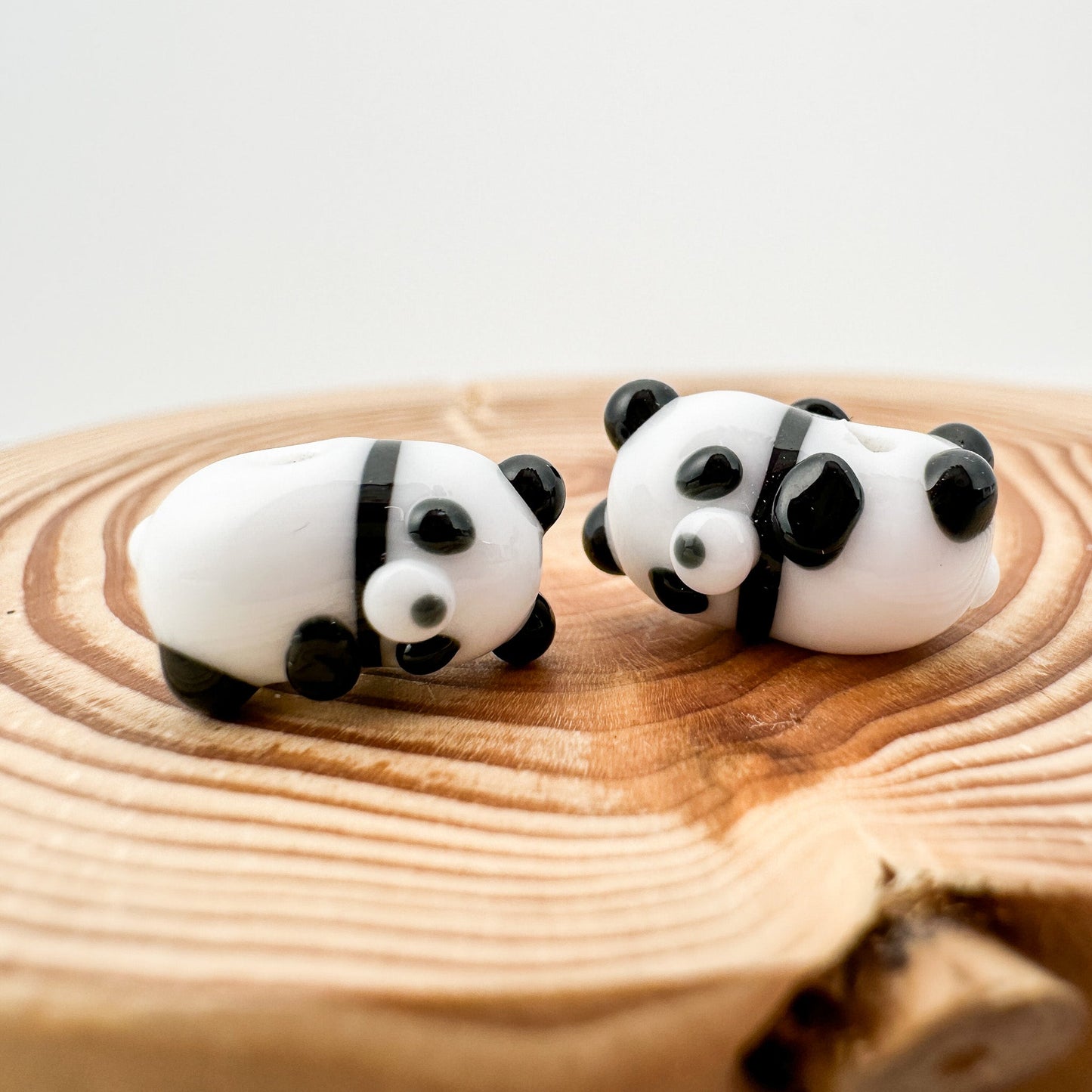 Chibi Handmade Glass Beads - Panda Rolling (LB282)