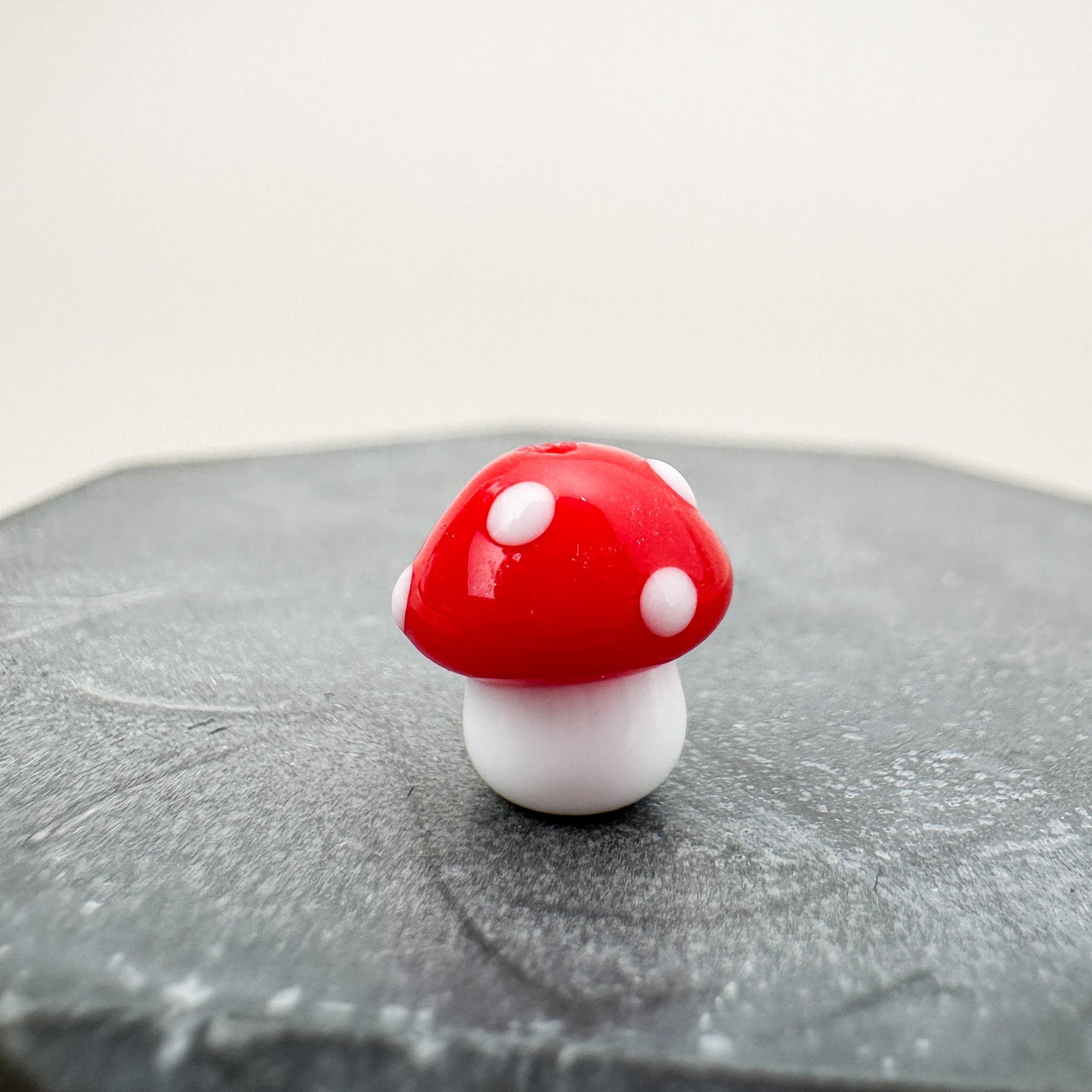 Chibi Handmade Glass Beads - Polka Dot Mushroom (5 Color Options) (LB222)