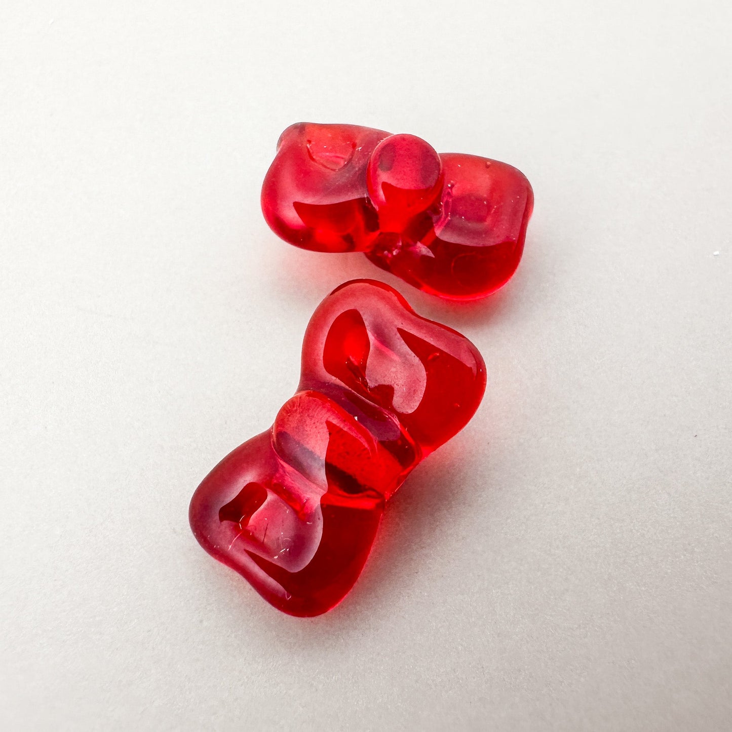 Chibi Handmade Glass Beads - Red Bow (LB284)