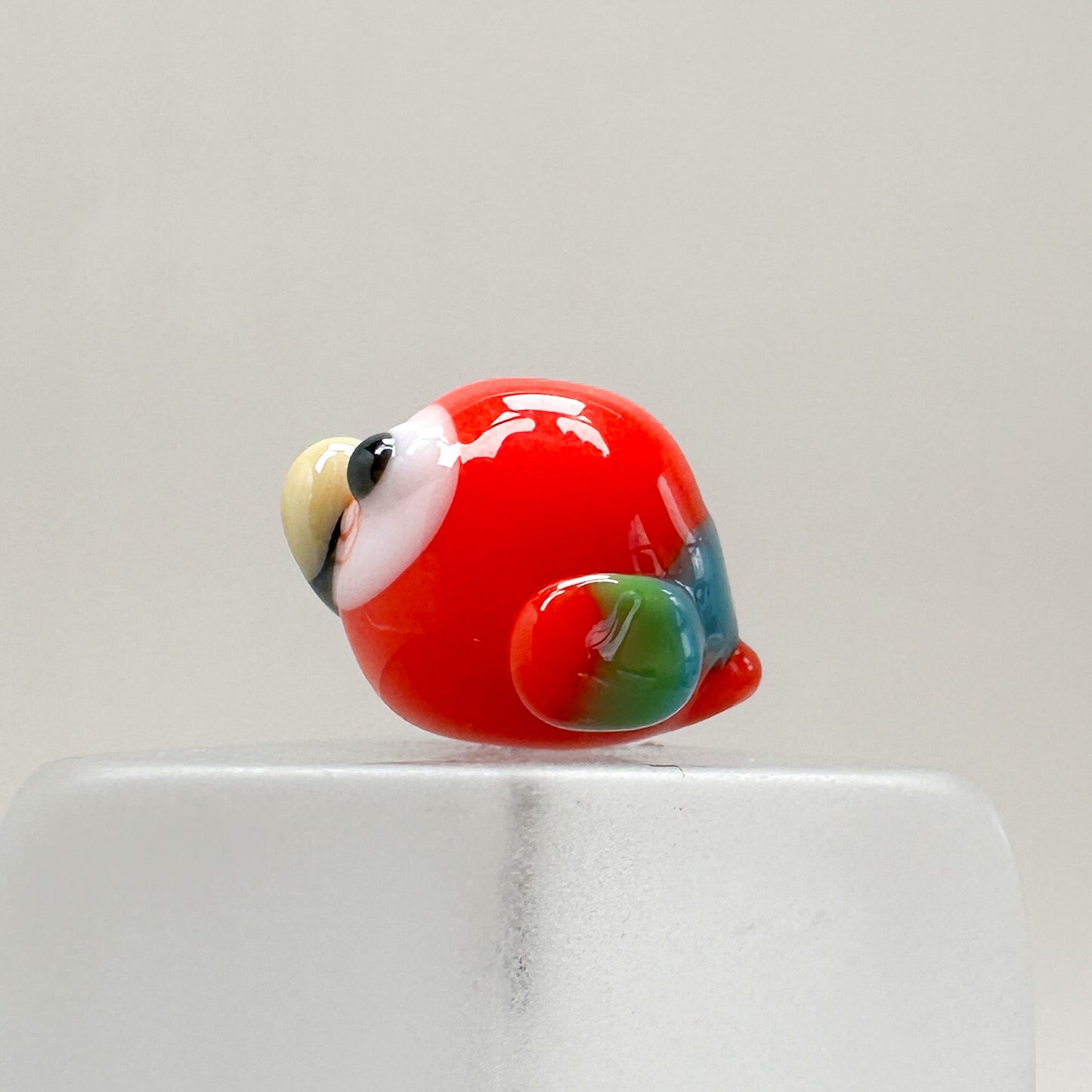 Chibi Handmade Glass Beads - Red Parakeet Bird (LB266)