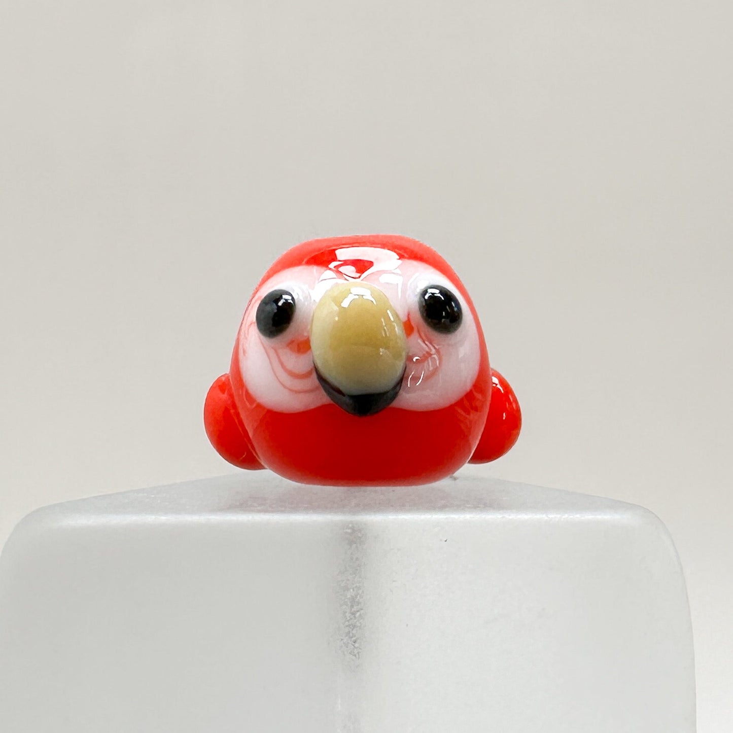 Chibi Handmade Glass Beads - Red Parakeet Bird (LB266)