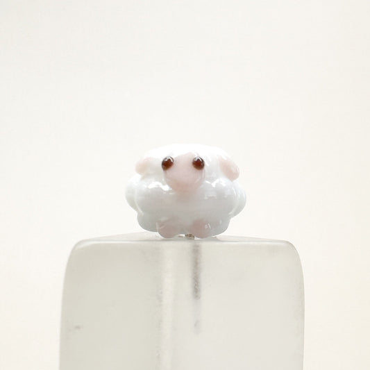 Chibi Handmade Glass Beads - Sheep (2 Color Options) - 1 pc.-The Bead Gallery Honolulu