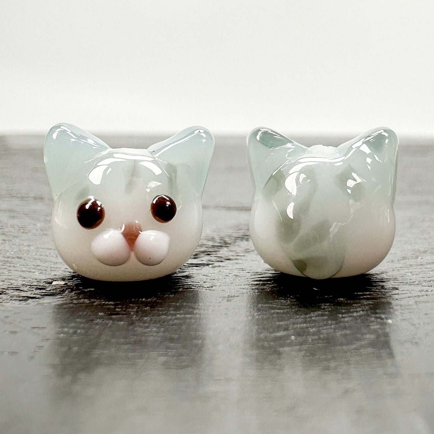 Chibi Handmade Glass Beads - Tabby Cat (LB132)