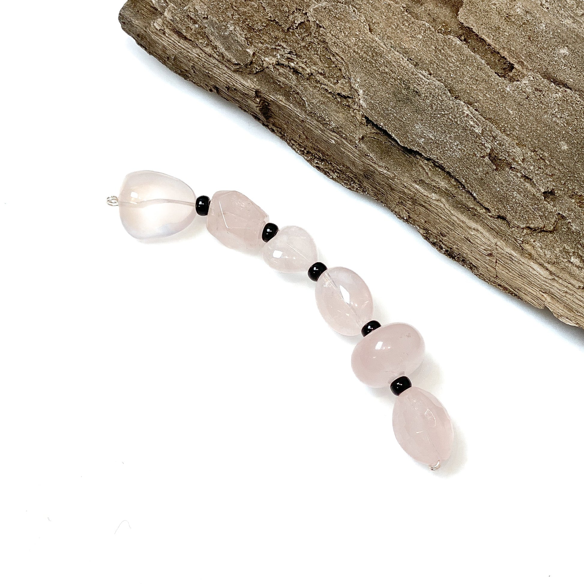 Chunky Rose Quartz Bead Mix - 6 pcs.