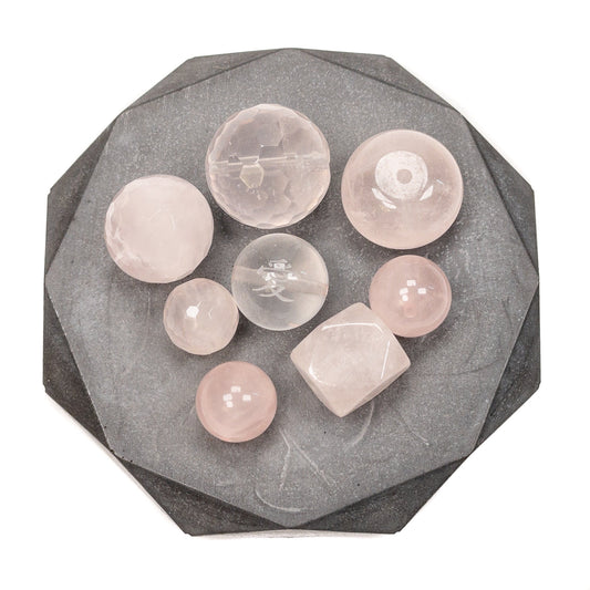 Chunky Rose Quartz Gemstone Bead Mix for LOVE! - 8 pcs.