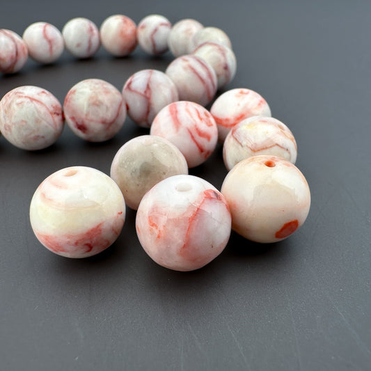 Cinnabar in Quartz 12mm Smooth Round Bead - 1 pc. (P3227)