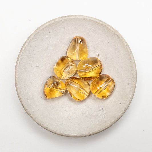 Citrine Long-Drilled Chunky Tumbled Nugget Bead - 1 pc.