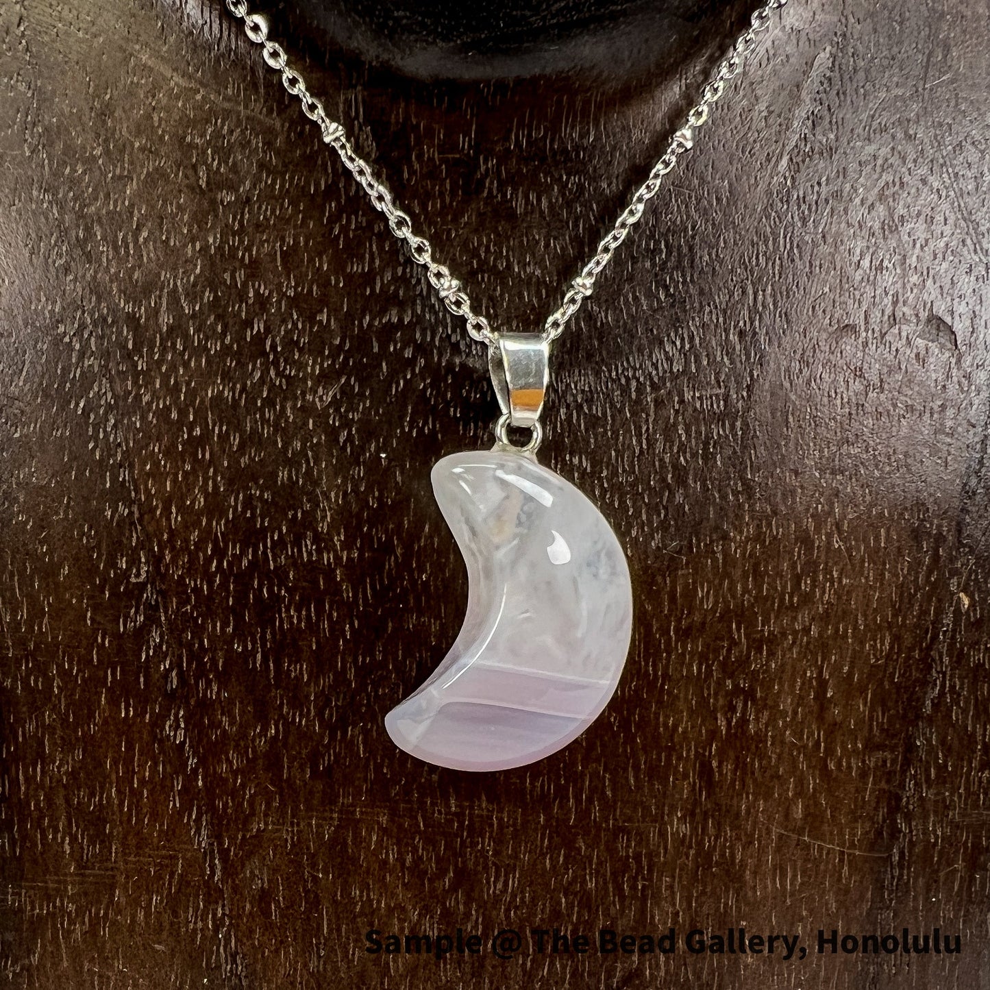 Agate Crescent Moon Pendant - 1 pc.