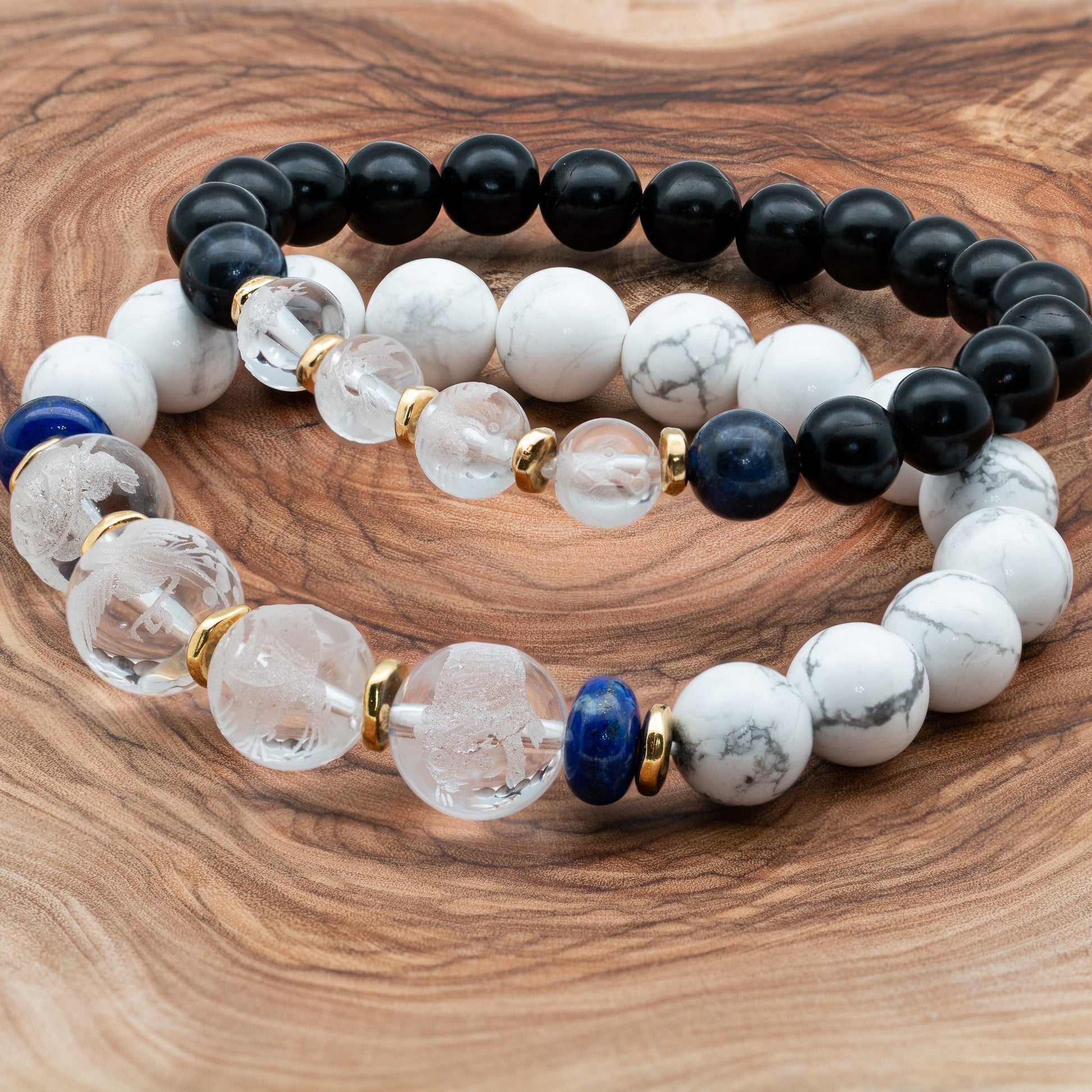 Crystal Quartz Lucky Feng Shui Set (4 Bead Sizes Available) - 4 pcs.