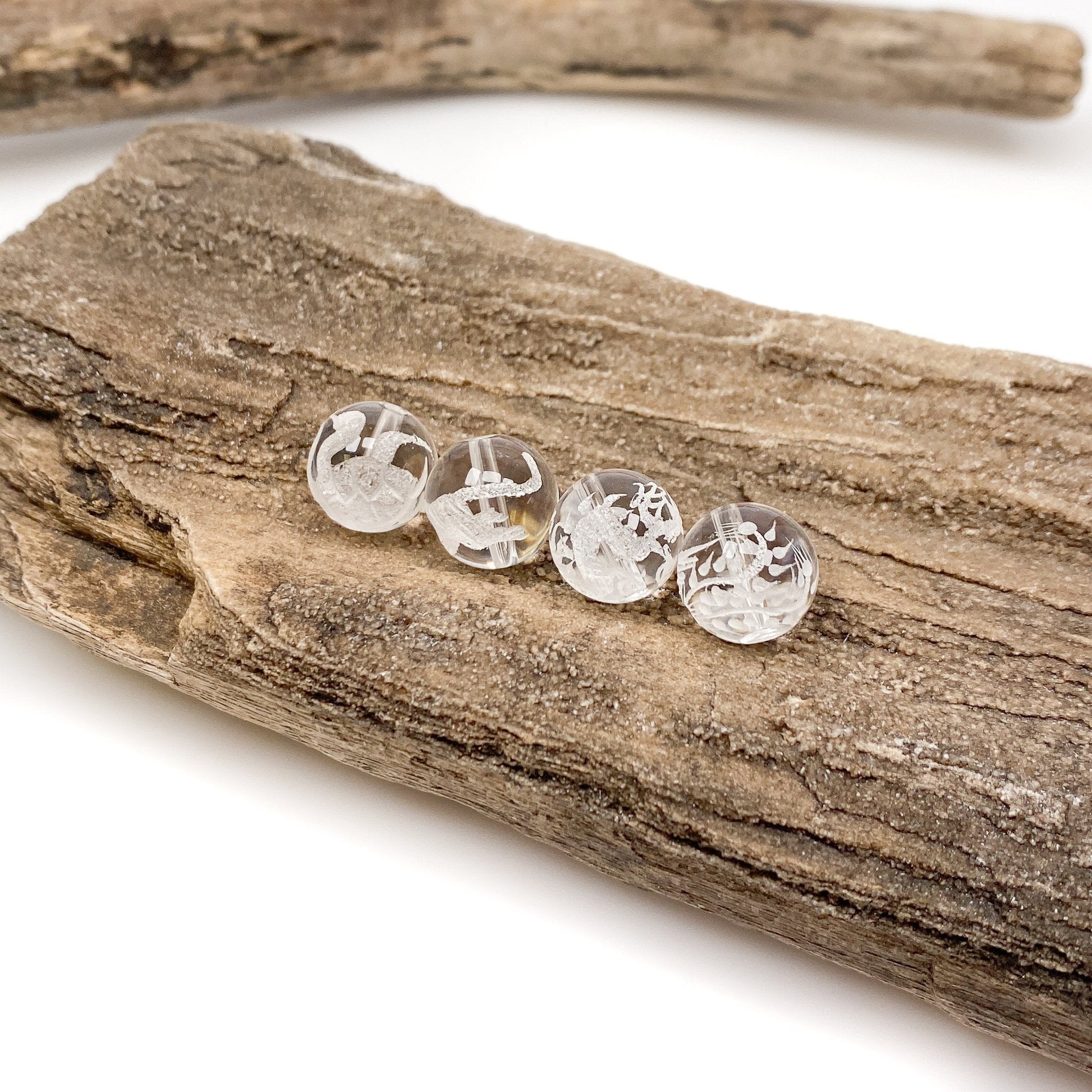 Crystal Quartz Lucky Feng Shui Set (4 Bead Sizes Available) - 4 pcs.