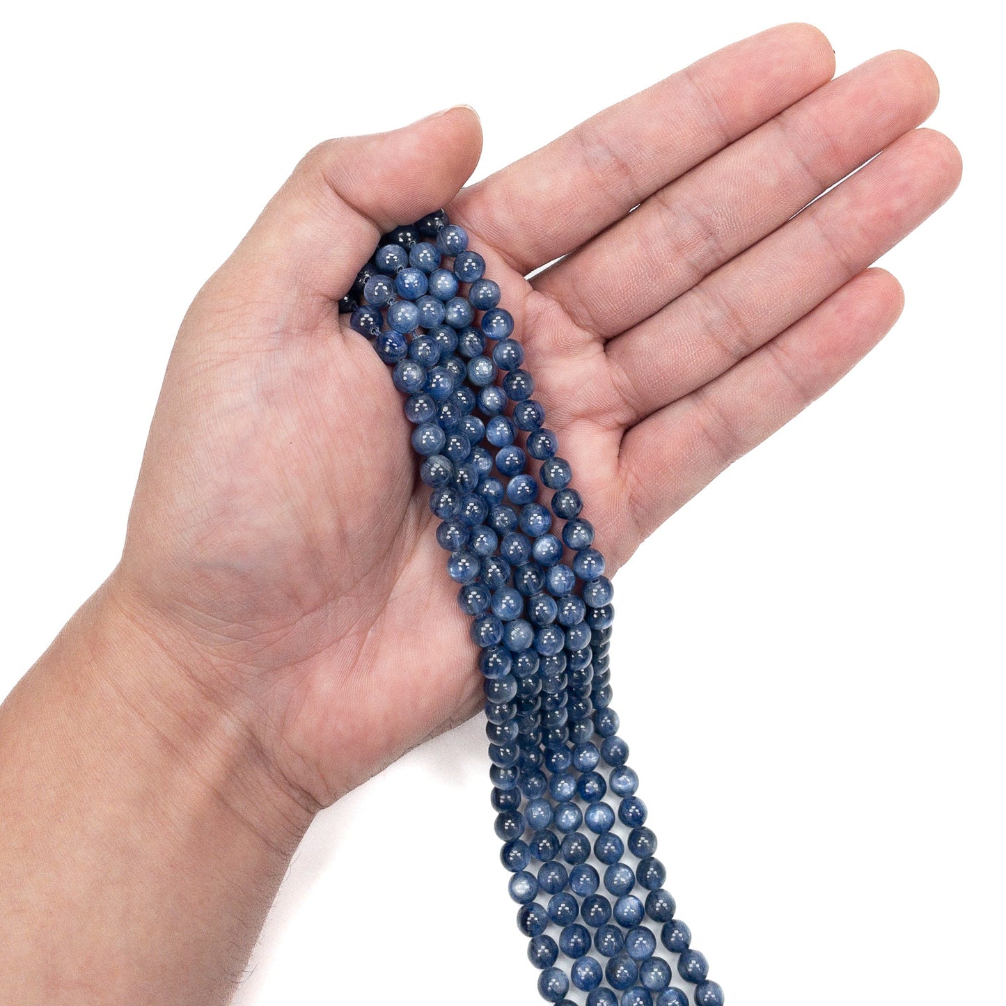 Dark Blue Kyanite 6mm Round Bead - 7.5" Strand